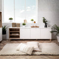 Madia 3 ante porta TV 200x35x64,5 colore bianco rovere Menorca57A