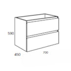 CNB022RC HÄNGENDER BADEZIMMERSCHRANK LONDRES 70*45*59 CM MIT ZWEI SCHUBLADEN EICHEFARBEN
