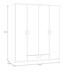 Armoire 4 portes 1 tiroir coloris blanc 177.5x54x210.5H Arcadia