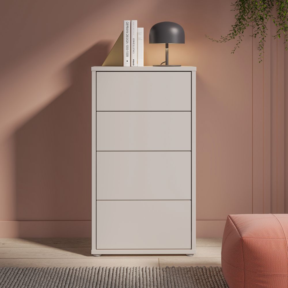 Kommode 4 Schubladen Kaschmirfarben 55x35x99 Medea