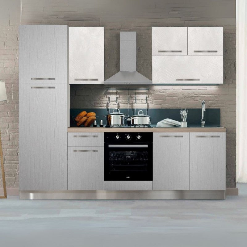 Cuisine complète avec électroménagers tourterelle et canyon white 255 cm - Molly