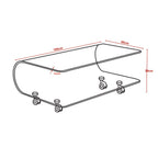 Tavolino basso in vetro temperato curvato con ruote 100x60x39H Magnolia