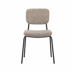 SET4 STUHL JUNO STOFF FARBE TAUPE ARAGON 20 UND GESTELL METALL SCHWARZ