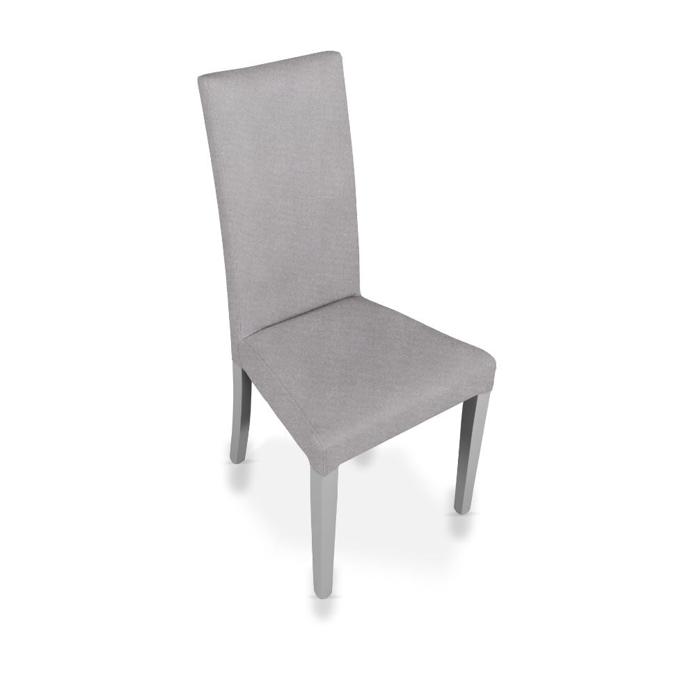 Set 2 sedie moderne con rivestimento in tessuto colore grigio - Nancy