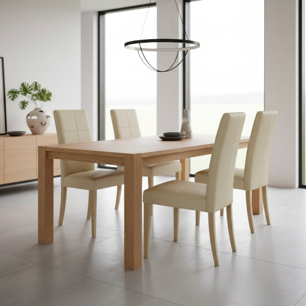 Set 2 sedie da salotto in similpelle color beige - Giada