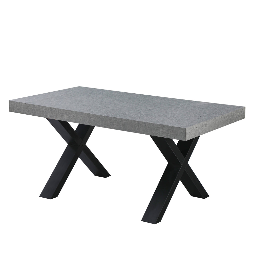 Tavolo allungabile da 160 a 240 cm effetto cemento con gambe nere Cindy Gondar