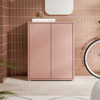 Meuble multi-usage 2 portes couleur terre cuite 74.5x35x99 Medea