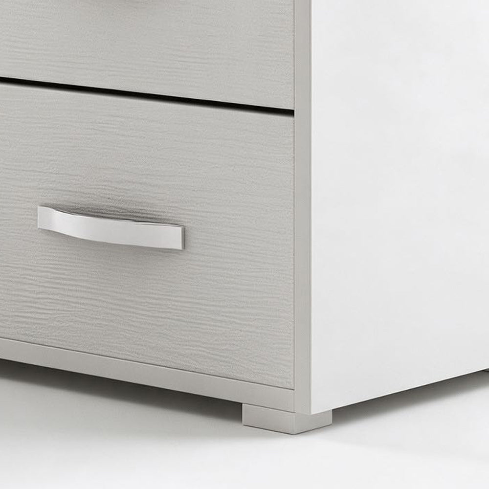 Comò con 3 cassetti colore bianco frassinato 91x45x81H cm