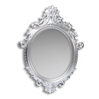 Specchio decorativo ovale da parete 60x81 cm con cornice barocca silver MR8360