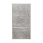 Scarpiera 61x115h cm con tre ante colore cemento e bianco - Fulda