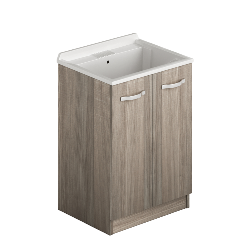 Lavatoio con 2 ante in legno colore olmo 61x50x86H cm