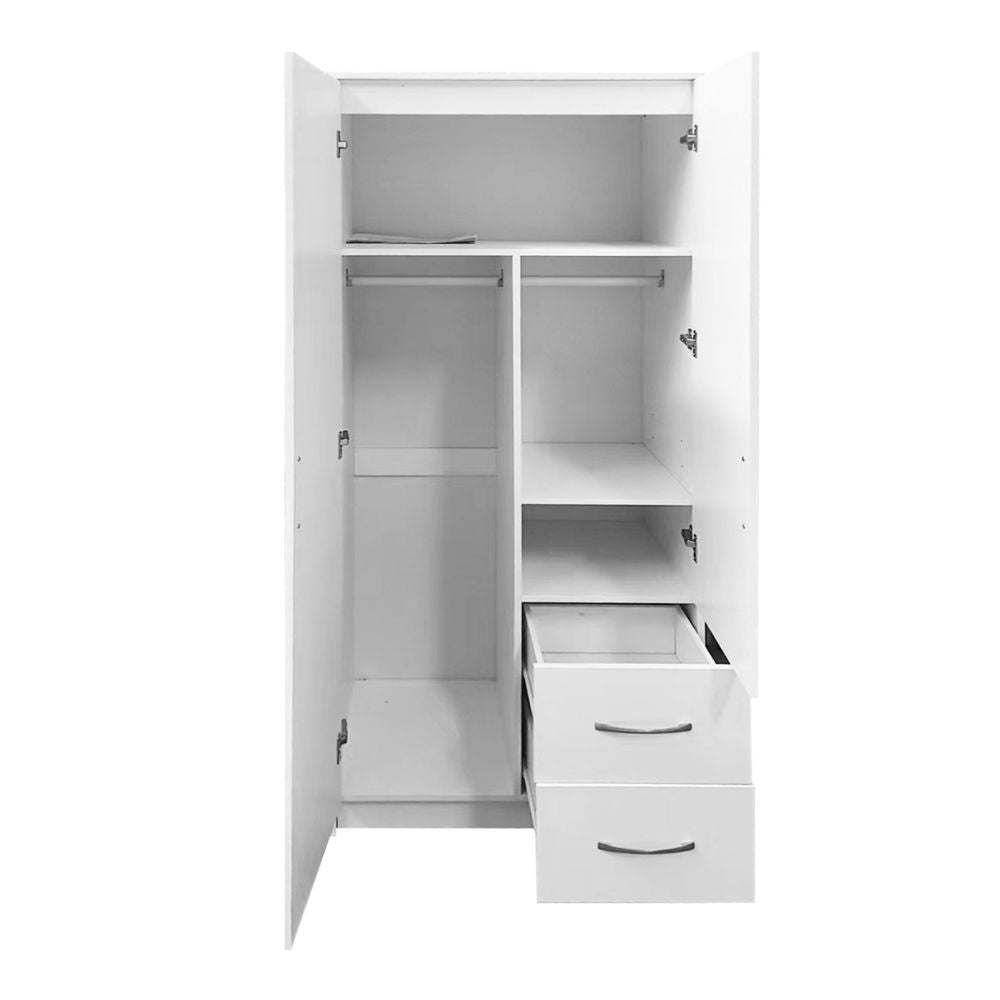 Armadio multiuso 2 ante e 2 cassetti 76x50x180H colore bianco Niceville