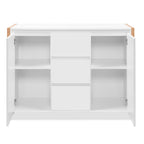 BUFFET NEW DENVER 2 AVEC 3 TIROIRS ET 2 PORTES BATTANTES BLANC ET CHÊNE (003989)
