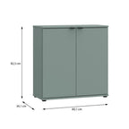 GNMK221-U59 MEHRZWECK-UNTERSCHRANK SEGNO MIT ZWEI TÜREN, SALBEIGRÜN, L80CM