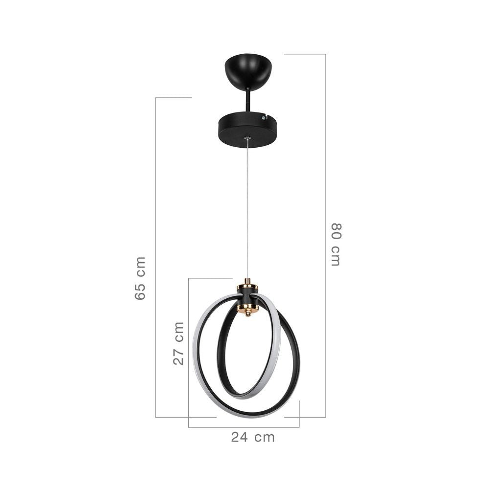 Pendelleuchte 80 cm mit zwei LED-Ringen - Felicia