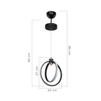 Pendelleuchte 80 cm mit zwei LED-Ringen - Felicia
