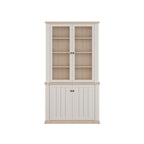 PNTV723-Q214 VITRINE WEISS / EICHE MIT 2 TÜREN