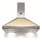 Wandhaube Klasse A Edelstahl und cremefarbenes Gehäuse 100 cm - Bertazzoni K100HERCRA