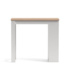 Tavolo snack alto bianco e rovere con 3 ripiani laterali 115x50x103H Kivo