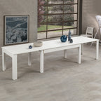 Tavolo allungabile 160x90 colore bianco larice con gambe centrali in legno massiccio Lipsia