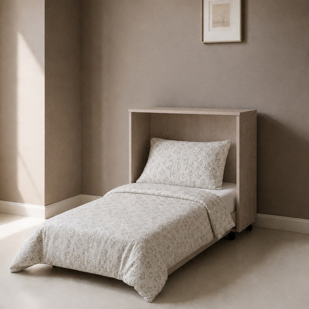 Mobile letto con rete a doghe colore olmo 85x100H cm - Giroletto