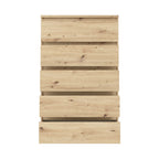 Cassettiera 5 cassetti  colore rovere 77.2x42.2x128H Morgan