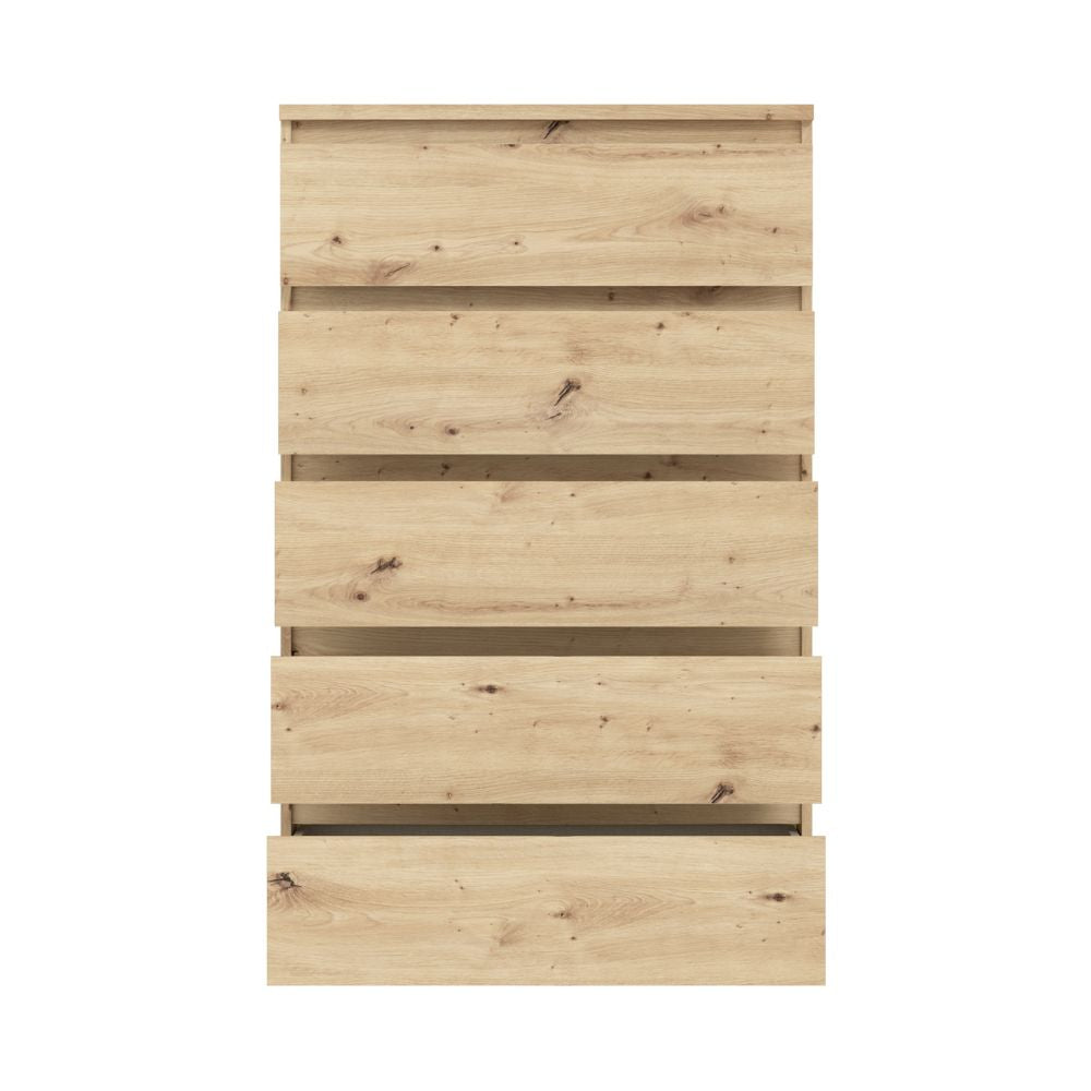 Cassettiera 5 cassetti  colore rovere 77.2x42.2x128H Morgan