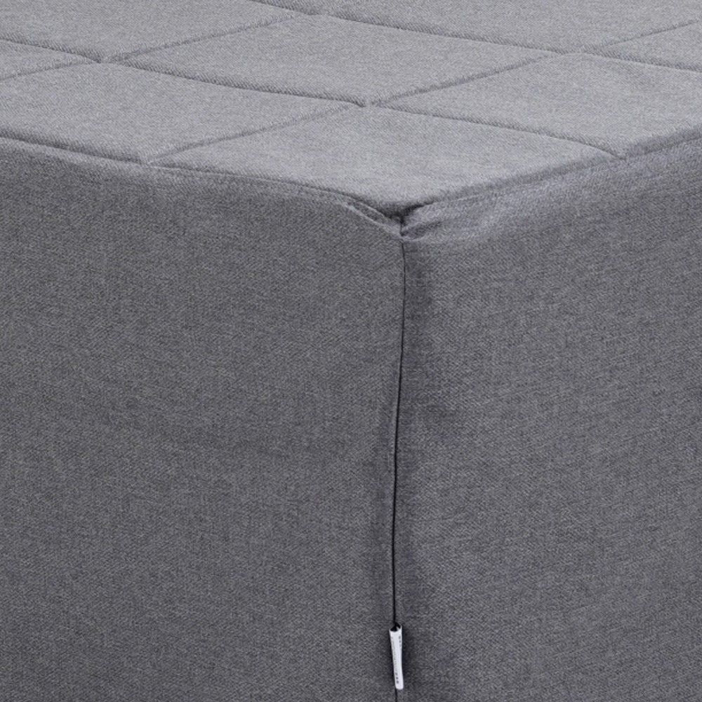 Pouf convertible en lit revêtement en tissu couleur gris - Vega
