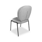 Set 2 Esszimmerstühle, Stoffbezug grau 53x94h cm - Sirio