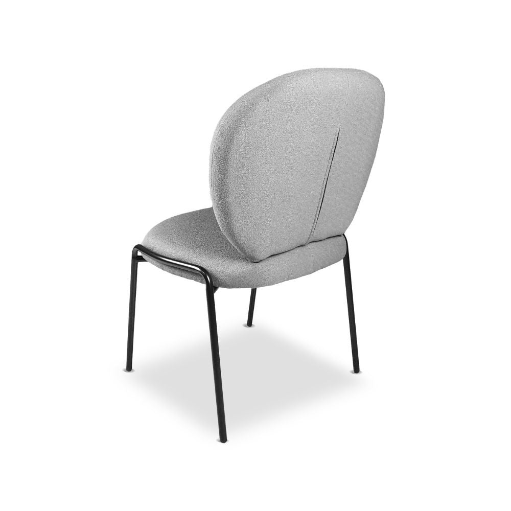 Lot de 2 chaises de salle à manger revêtues de tissu gris 53x94h cm - Sirio