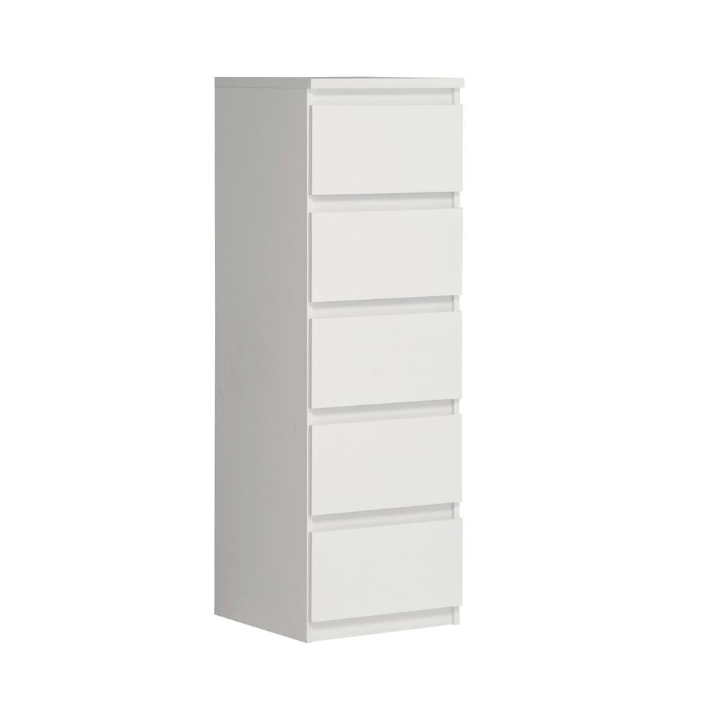 Cassettiera 5 cassetti colore bianco opaco 42x42.2x128H Morgan