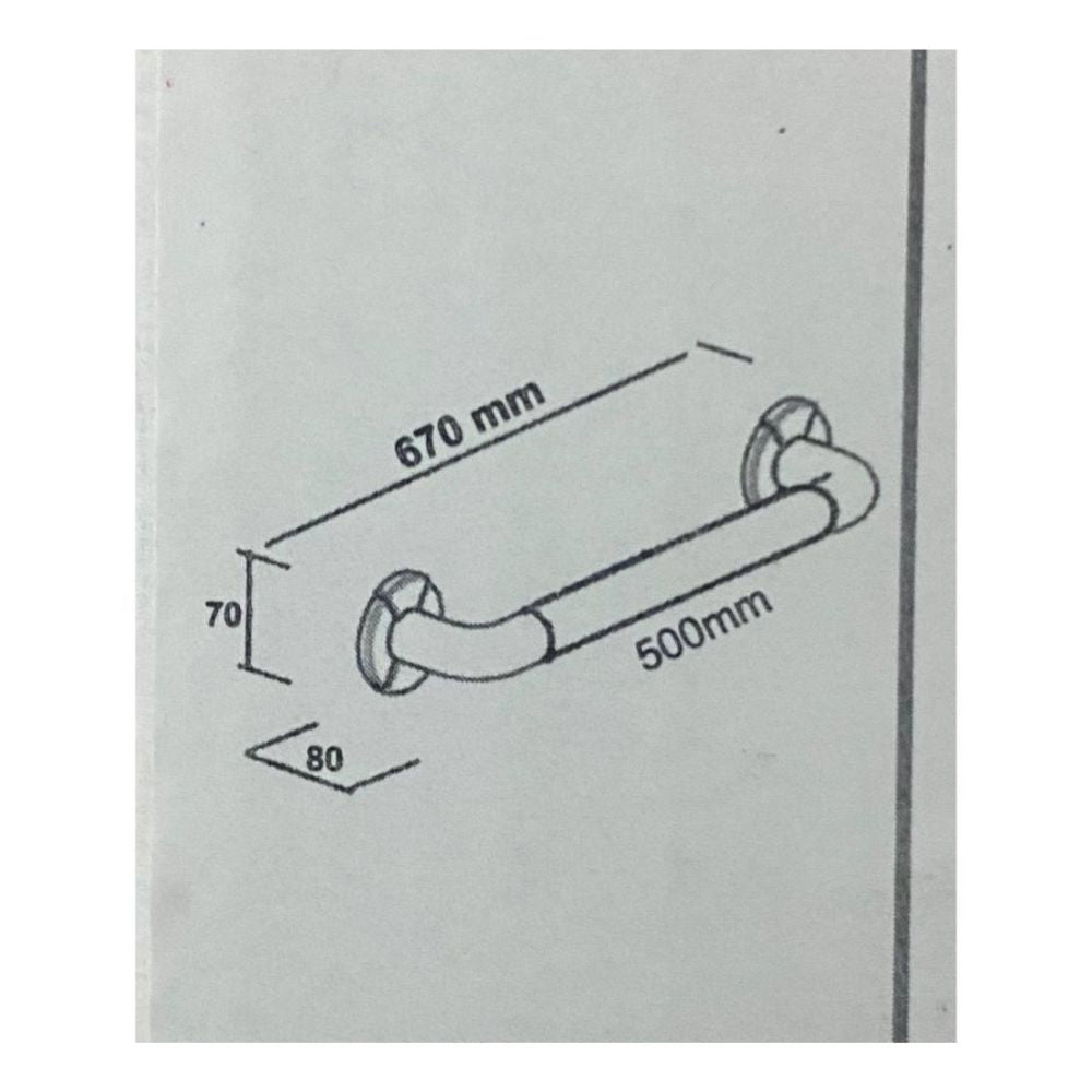 Corrimano di sicurezza per bagno 67 cm KV1101 bianco