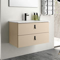 Wandhängender Waschtischunterschrank mit 2 Schubladen, Farbe Cappuccino, 80x45x48H cm - Vitty