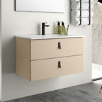 Wandhängender Waschtischunterschrank mit 2 Schubladen, Farbe Cappuccino, 80x45x48H cm - Vitty
