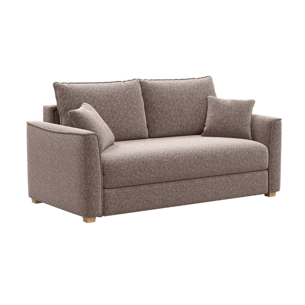 Divano 3 posti con letto estraibile e contenitore in tessuto tortora 180x93x97H Cosy