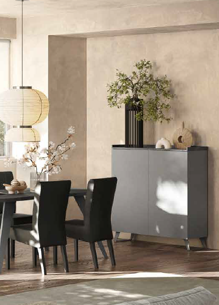 Madia alta con 2 ante colore ardesia piombo 121x126H cm - Polan