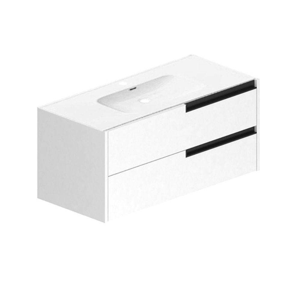 Mobile bagno sospeso 100 cm con cassetti colore bianco opaco - Former
