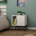 Chevet avec porte et compartiment ouvert 50x60 cm blanc - Glynn