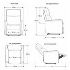 Poltrona alzapersona con recliner elettrico in tessuto beige Motion