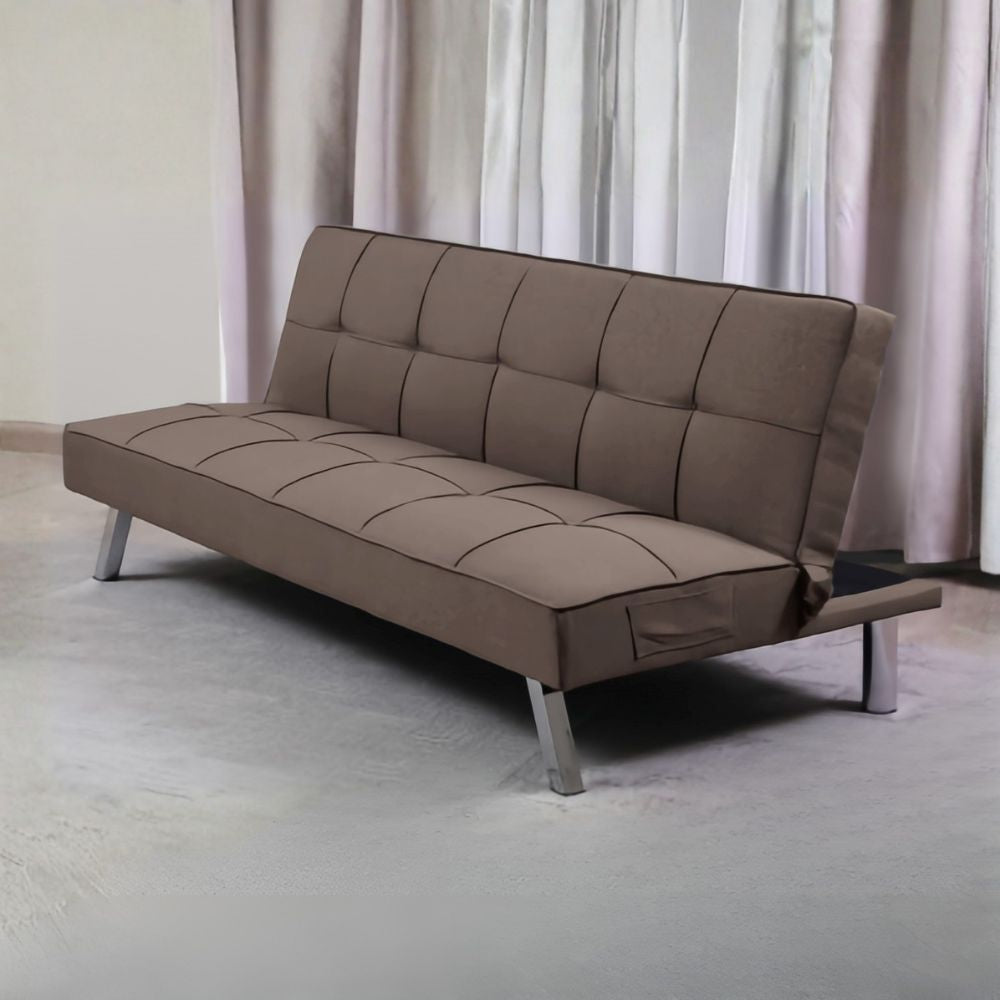 Divano click-clack con funzione letto colore marrone 168x83x75.5H Daynora