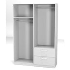 Armoire 120x170h cm avec 4 portes et 2 tiroirs couleur blanc - GRD4422023