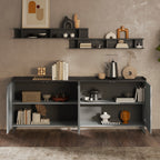 Madia moderna con 4 ante 241x99H cm colore ardesia piombo - Polan
