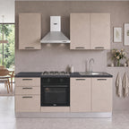 Cucina completa con elettrodomestici colore cashmere Taurusnew 195 cm Industrie Valentini