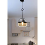 Lampada a sospensione 84h diffusore bicchiere rovesciato colore nero