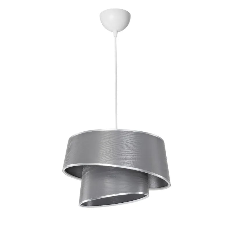 Lampada da soffitto con paralume grigio effetto legno - Lima MDL5132
