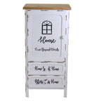 Mobile multiuso shabby chic 1 anta 2 cassetti colore bianco e top rovere H 100 cm Breslavia