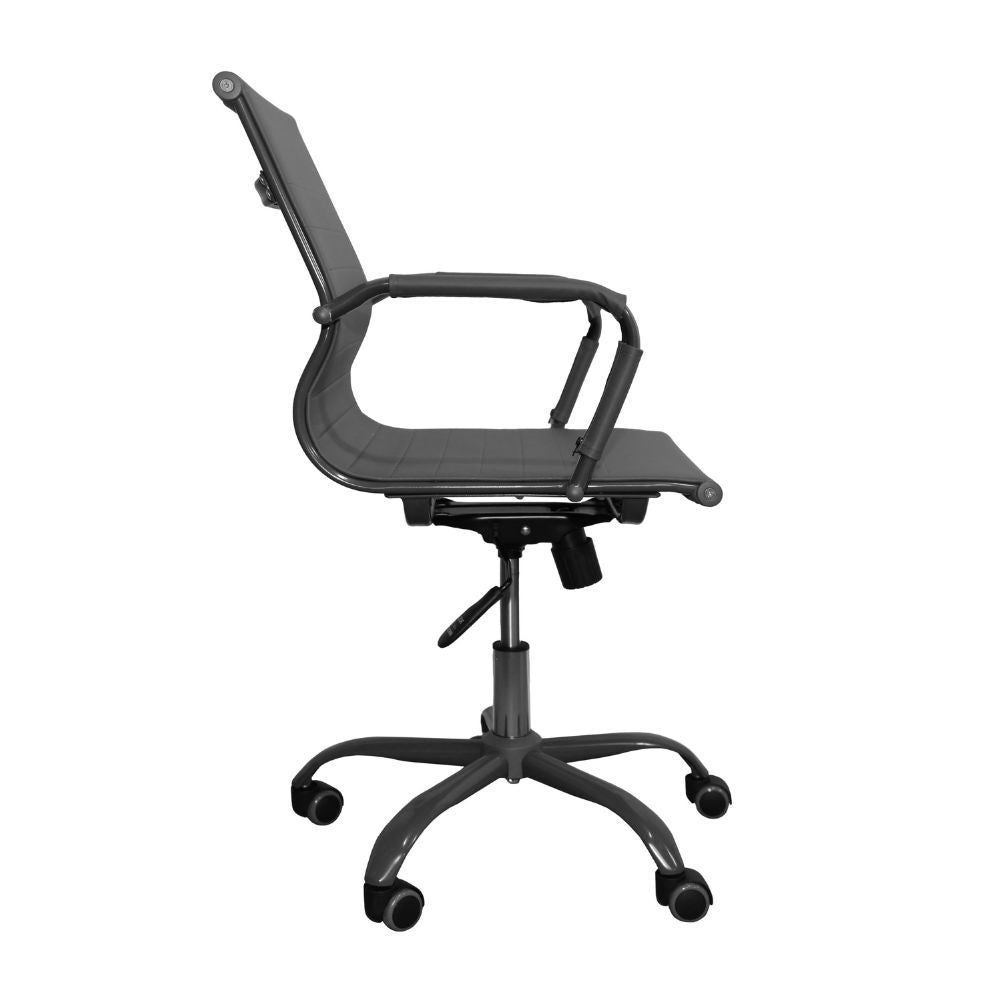 Poltrona ufficio con schienale ergonomico e ruote colore grigio H91 Nuvia