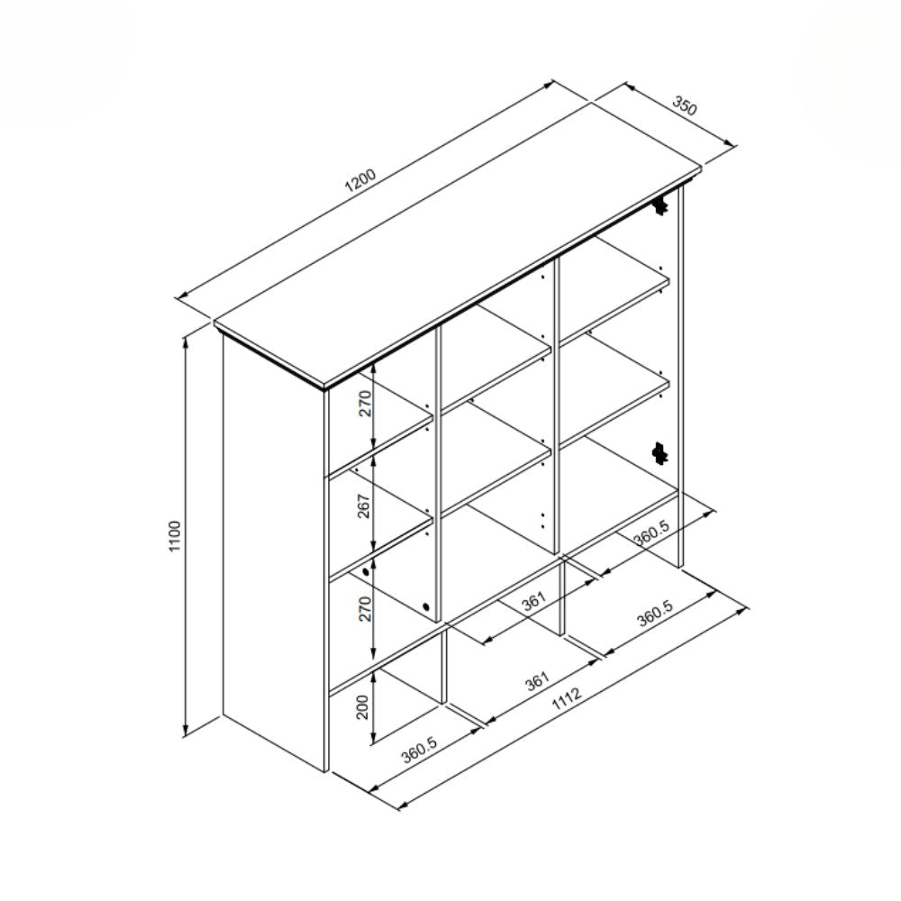 Vitrinenschrank aus antik Eiche 120x200H cm - Tiberio