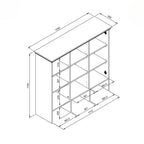 Vitrinenschrank aus antik Eiche 120x200H cm - Tiberio