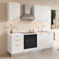 Cucina completa con elettrodomestici e piano induzione colore bianco poro Taurusnew 195 cm Industrie Valentini